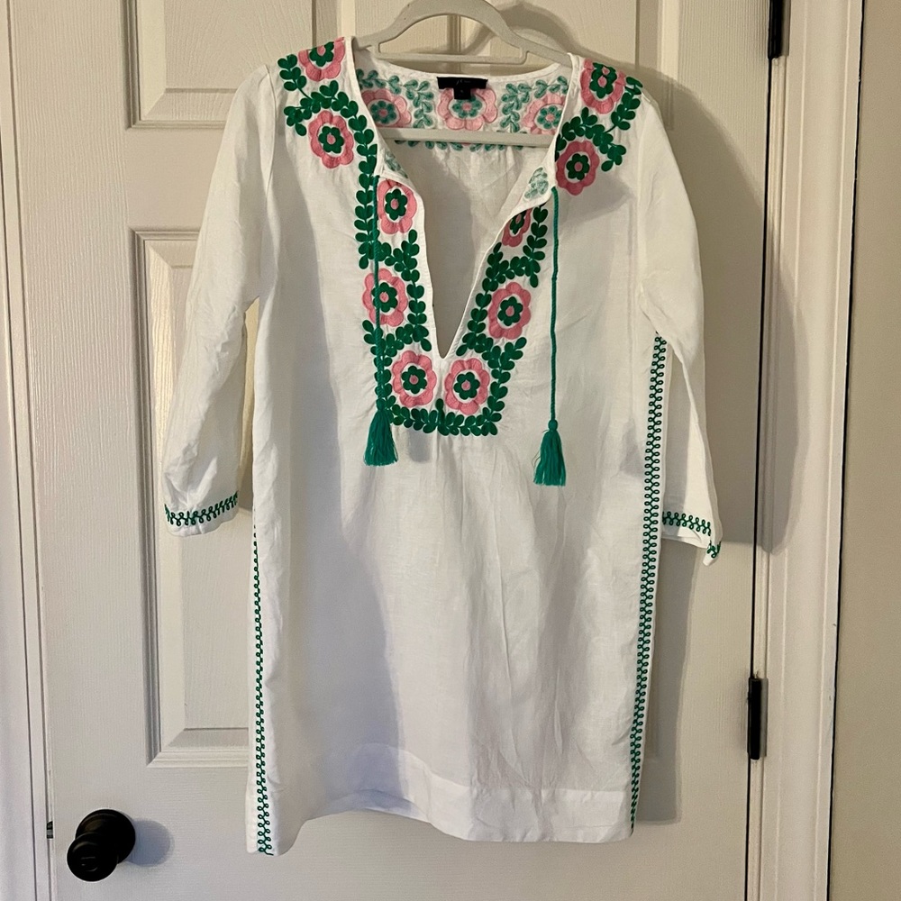 J. Crew Embroidered Beach Tunic